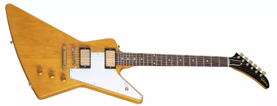 Gibson 1958 Korina Explorer con golpeador blanco